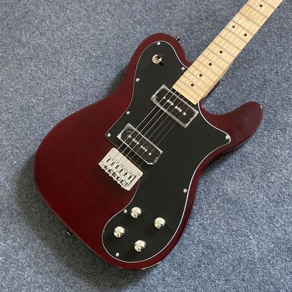 

electric guitar elm body brown color black board silver hardware high quality