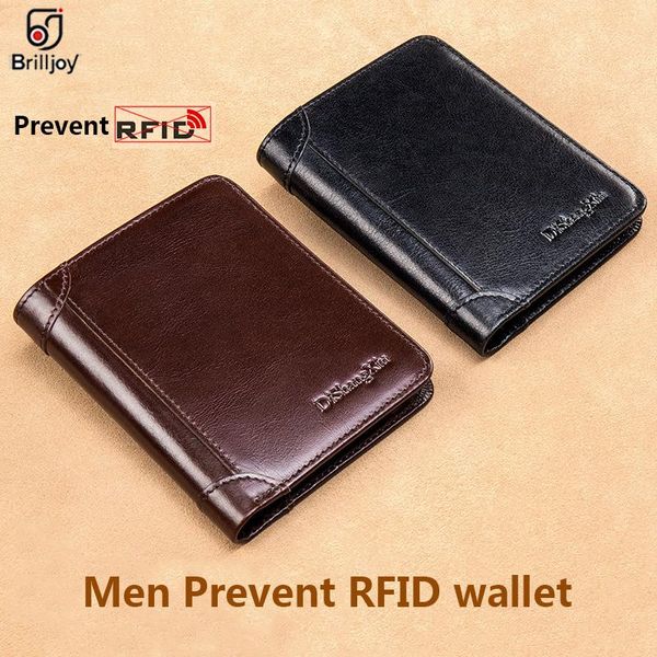 

brilljoy prevent rfid wallets driver license cover card holder genuine leather men short purse po wallet, Red;black