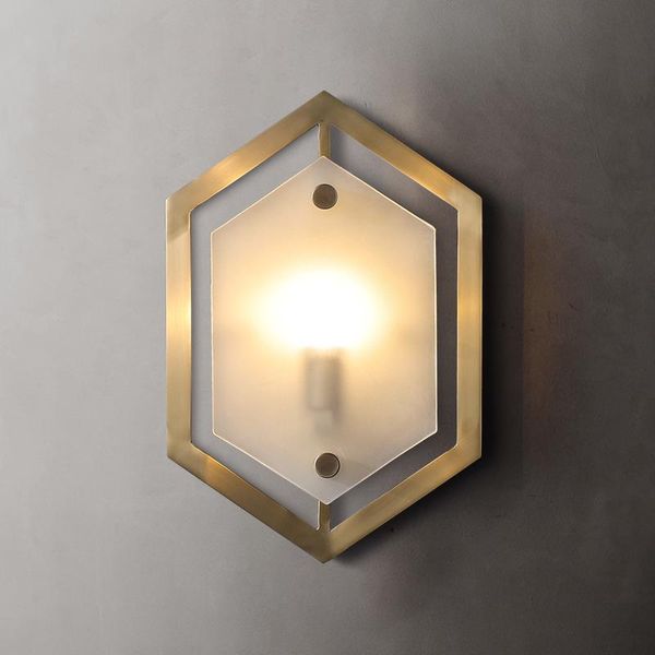 

light luxury chinese style copper wall lamp model room bedroom bedside corridor aisle diamond