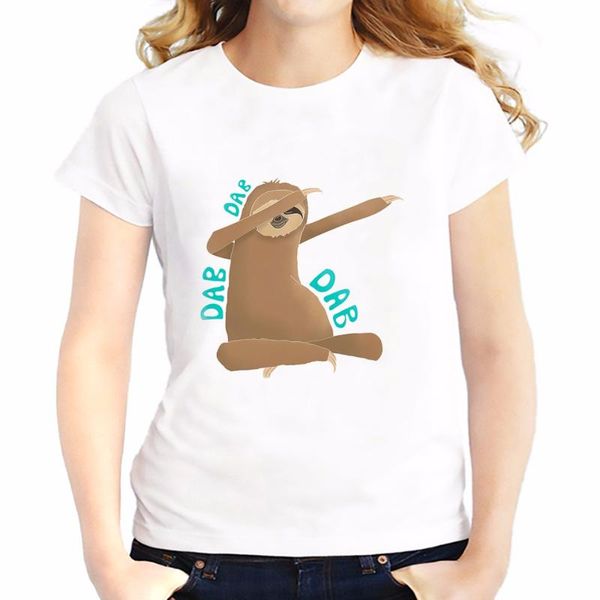 

women's t-shirt dab dance bradypode t shirts women summer casual white tee shirt femme dabbing sloth funny tshirts