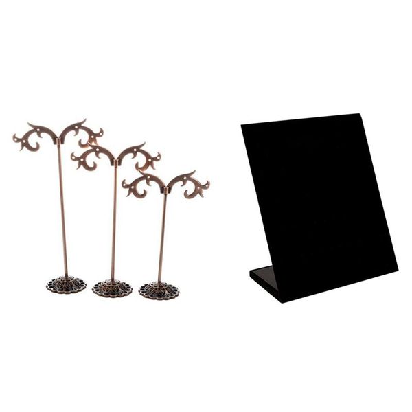 

jewelry pouches, bags 1 set of rack display bracket & pcs flannel outer layer, 30 pairs earring stand, Pink;blue
