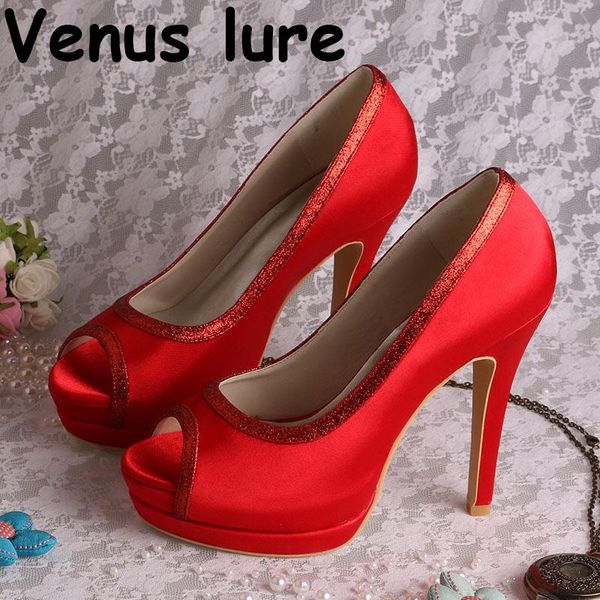

dress shoes handmade bridal heels red satin prom for women double platform party, Black