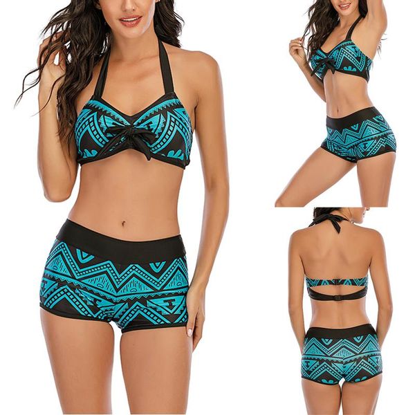 

women's swimwear tankini women halter swimsuit vintage summer swimsuits plus size brazilian bathing suit with shorts baÃ±ador mujer #t2q, White;black