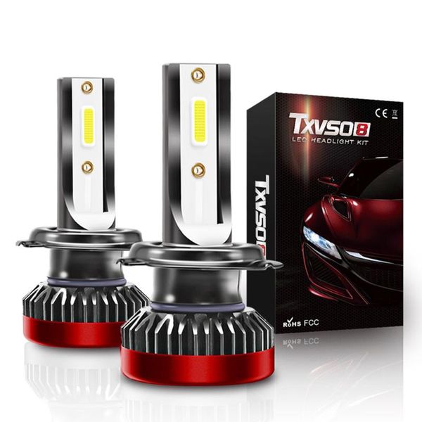 

car headlights 2pcs h7 led headlight bulb 80w 8000lm universal cob bulbs hi/low beam auto waterproof 6000k white bright head lamp