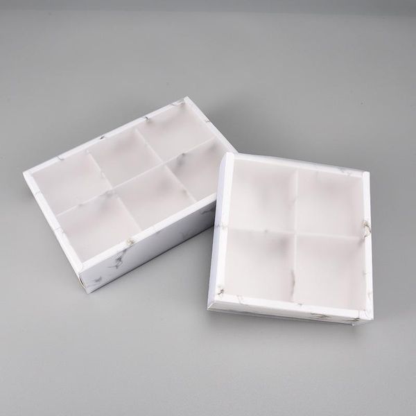 

gift wrap 100pcs marble design paper box with frosted pvc lid cake cheese chocolate boxes wedding party cookies wb3429