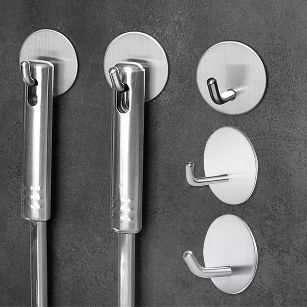 

hooks & rails stainless steel wall mounted strong self-adhesive storage holder living room bathroom key clothes hanger supplies