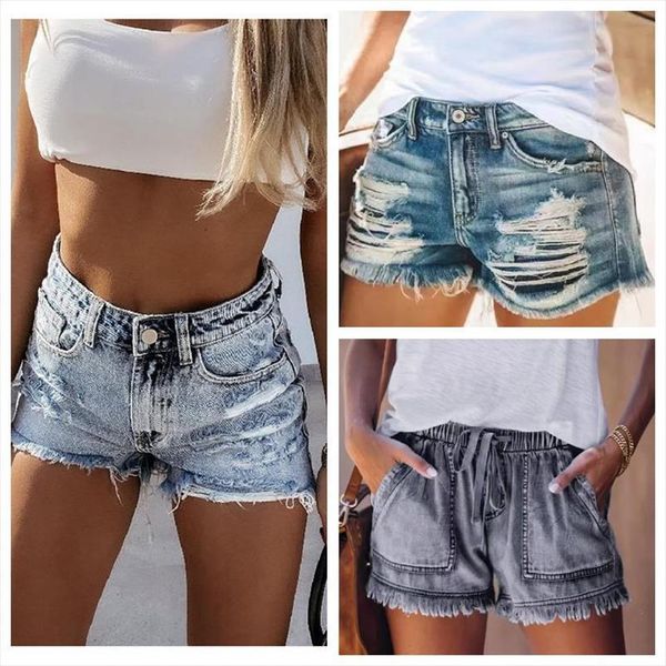 

summer street hipster women short slim fit buttocks ripped jeans, White;black