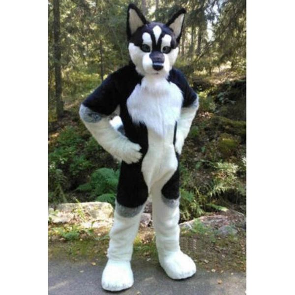 

halloween black husky dog mascot costume cartoon theme character carnival adults size christmas birthday party fancy outfit, Red;yellow