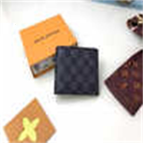 

purse brand designer luxury n60053 black and gray lotus leaf bag coin purse men leather long wallet chain wallets compact clutches e, Black;red