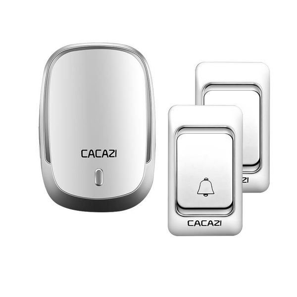 

doorbells cacazi wireless doorbell led light home cordless call bell dc battery operated control button 200m remote 4 volume 36 chime
