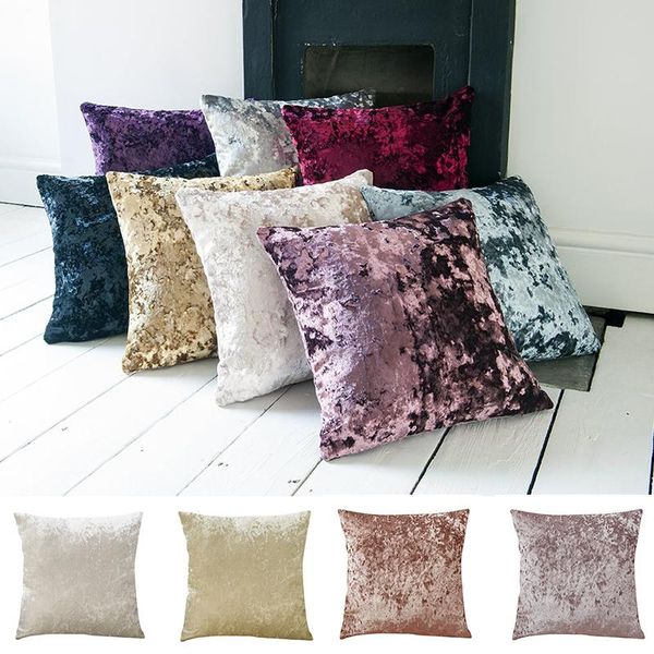 

cushion/decorative pillow super soft cushion cover crushed velvet for living room sofa 45x45cm decorative kussenhoes nordic housse de coussi