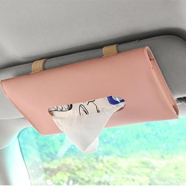 

tissue boxes & napkins 1 pcs useful car box leather towel sun visor holder auto interior storage decor space saving essential t
