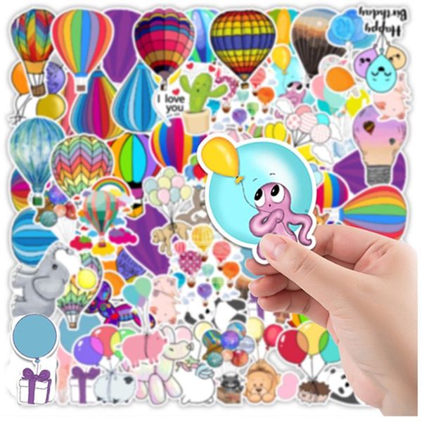 FedEx Envio Atacado 50 pcs / Pack Colorful Balloon Adesivos Não Aleatório Capacete De Carro Capacete Laptop Skate Garrafa Decalques Crianças Presentes