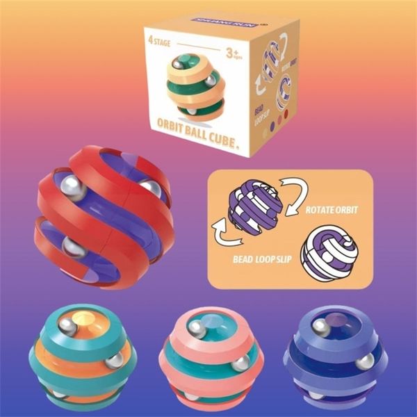 

creative finger gyro four ball track magic cube marble decompression creative intelligence toy