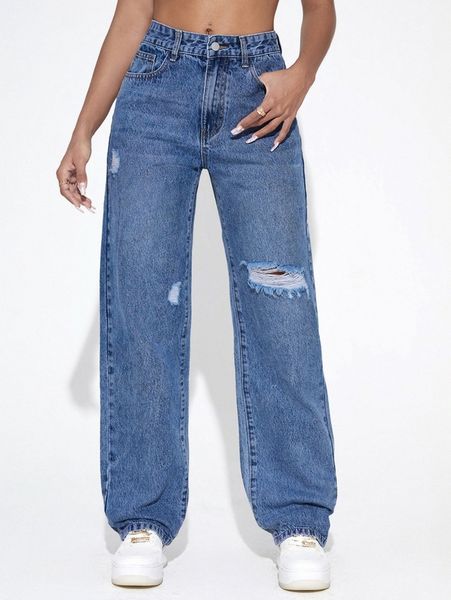 

ripped boyfriend jeans u6zp#, Blue