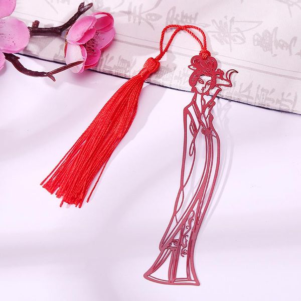 

bookmark character pattern stainless steel metal hollow bookmarks cultural creative gift tassel pendant book clip stationery