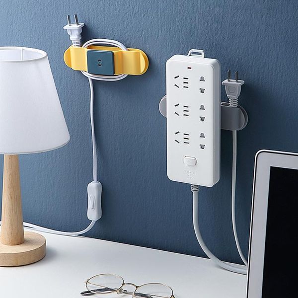 

hooks & rails wall-mounted sticker punch-plug fixer home self-adhesive socket cable wire seamless power strip holder organizer