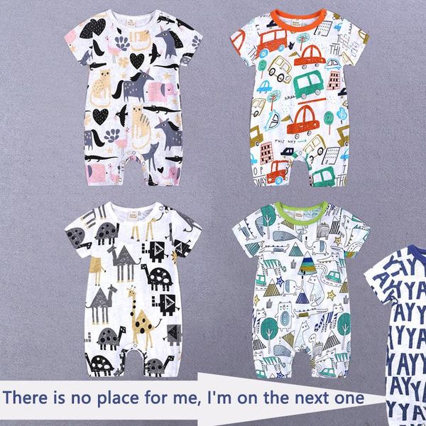 

summer baby romper cartoon casual boy clothes for borns cotton short sleeve jumpsuit outfit kids 0-18 month jumpsuits, Blue