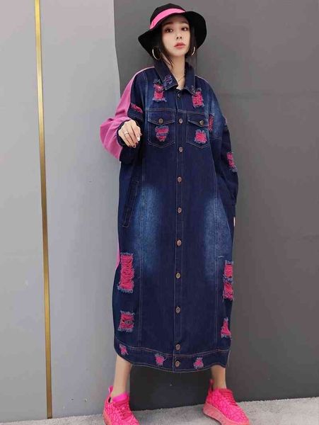 

wool 2021 spring fashion Korean stlye denim jacket single-breasted female personality street temper, Black