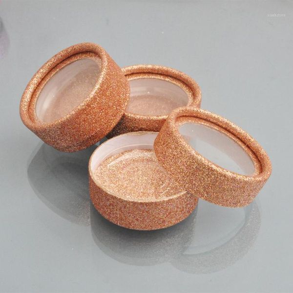 

10/pack wholesale eyelash packaging box lash boxes custom logo faux mink lashes strip round glitter empty case vendors1