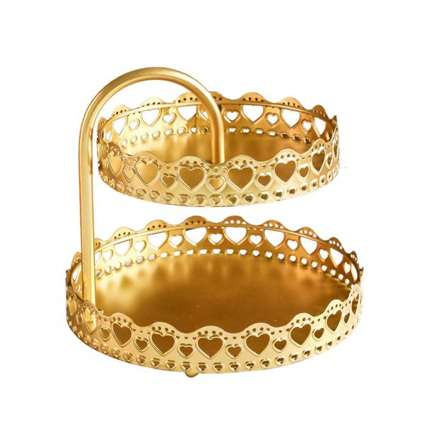 

dishes & plates 2 tiers display stand home party decor elegant metal kitchen organizer dessert cake family fruit plate candy storage tray go