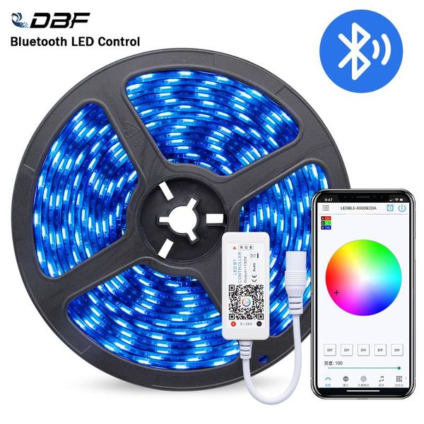 

strips [dbf]waterproof 5m/roll 300leds black pcb rgb led strip light with bluetooth 4.0 controller and dc12v 3a power adapter