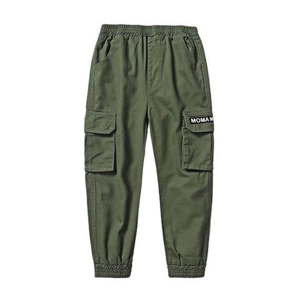 

trousers boys overalls 2021 spring and autumn children's alphabet pocket casual sports tide 4-10y, Blue