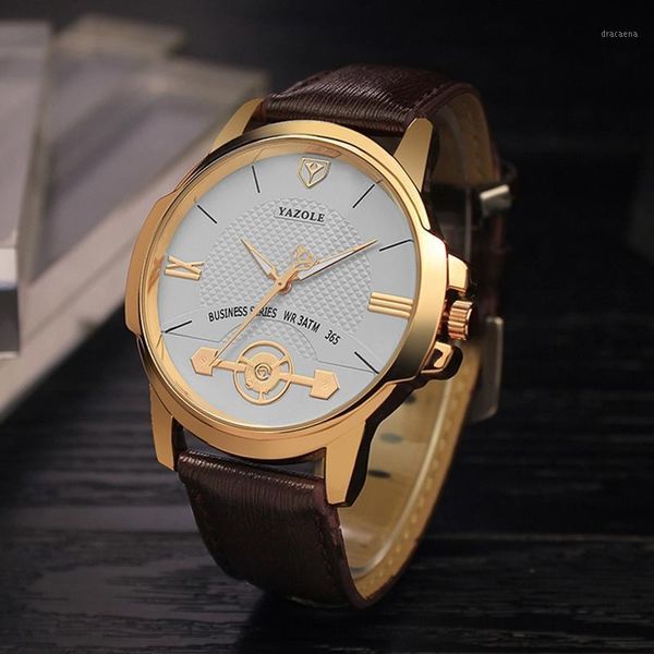 

wristwatches yazole famous wrist watch men watches male clock hodinky quartz-watch sport time relogio masculino, Slivery;brown