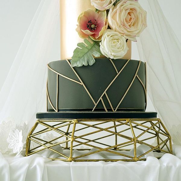 

other bakeware geometric shape tray vintage gold/silver cake tools for dessert hollow out table decorating basket stands