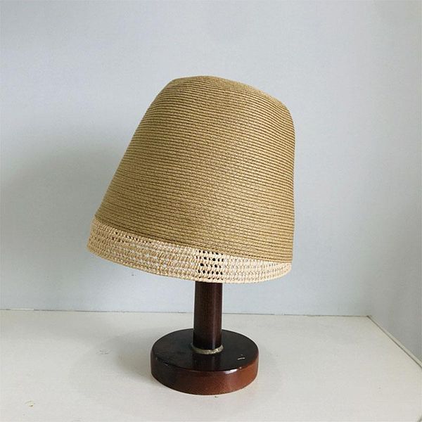 

wide brim hats casual women's summer hat bucket color contrast sun protection cap female flat beach packable straw, Blue;gray