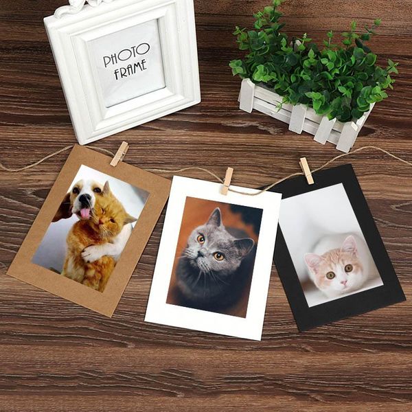 

frames and mouldings balle 10 pcs 6 inch combination po frame hanging with 2m rope clips diy kraft paper for picture