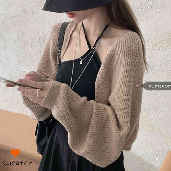 

women's sweaters outono moda solta manga curta lanterna suÃ©ter feminino longa proteÃ§Ã£o solar oco de malha 7ws4, White;black