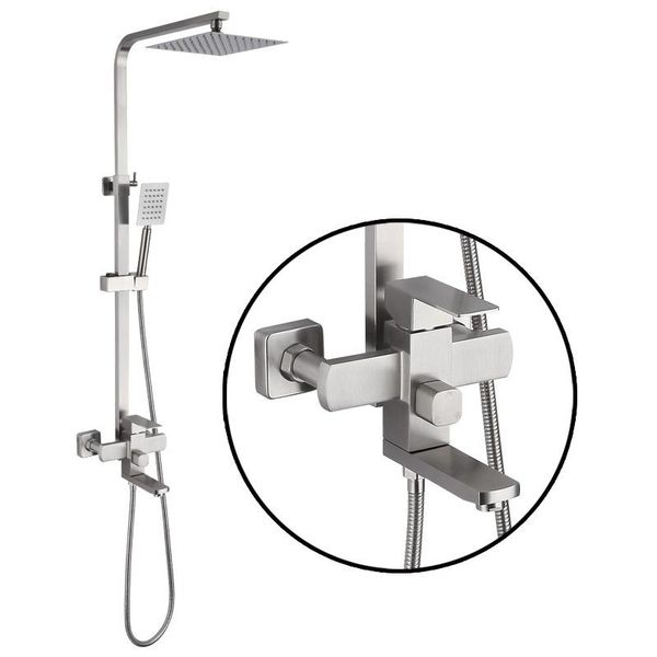 

stainless steel square shower set and cold portable lift bathroom sets