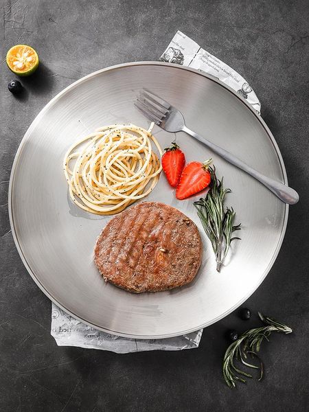 

dishes & plates onlycook 304 stainless steel steak plate fruit 8 inches 361/437g