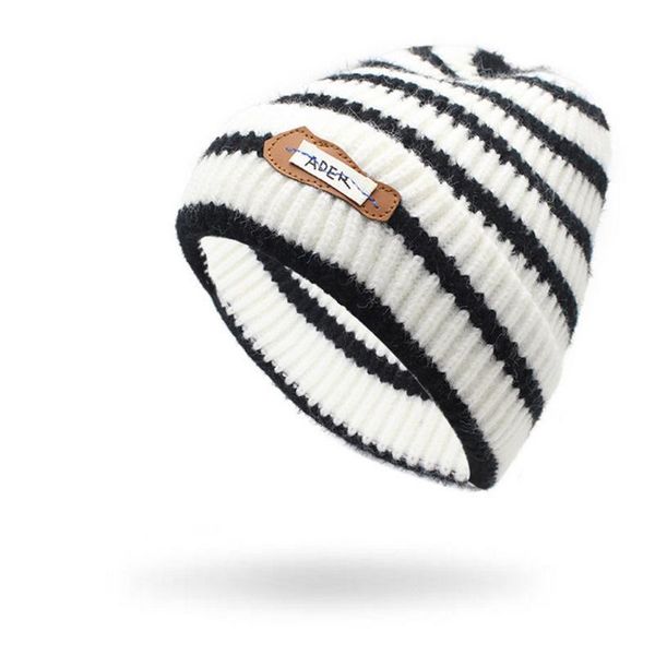 

beanie/skull caps autumn and winter hats for women beanie stripe korean style outdoor keep warm female woolen cap wy0191, Blue;gray