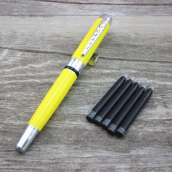 

fountain pens jinhao pen luxury metal business gift boyfriend teacher father present with 5pcs ink sac 009