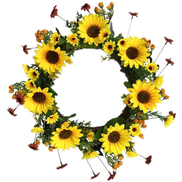 

decorative flowers & wreaths artificial flower wreath simulation garland wedding party decoration home wall hanging decor festive supplies p