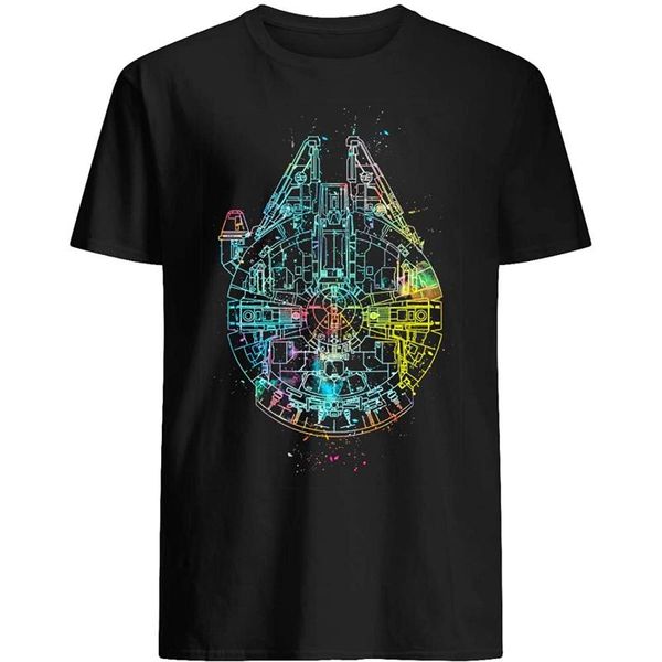 

men's t-shirts #millennium #falcon colorful #star movie wars gift fan film tv funny graphic t-shirt, White;black