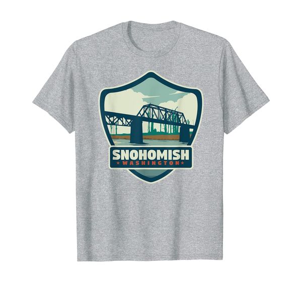 

funny american washington snohomish travel poster gift t-shirt, White;black