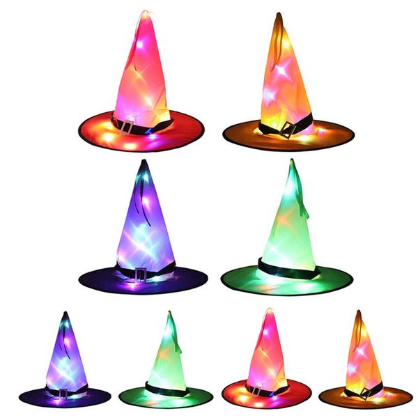

party decoration halloween led witch hat string light hanging ornament lamps waterproof battery flash glow home supplies