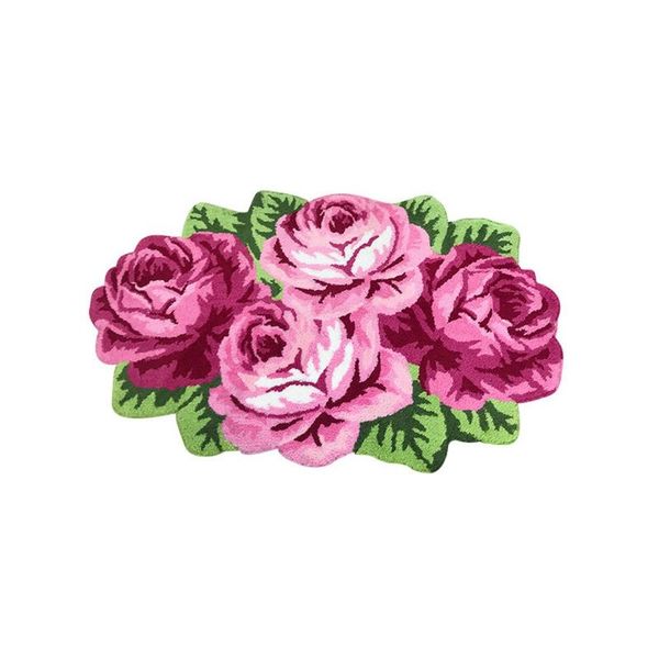 

4pcs pink rose floor mat hand-washable carpet 110*70cm indoor water absorption non slip rug for bathroom bedroom home carpets