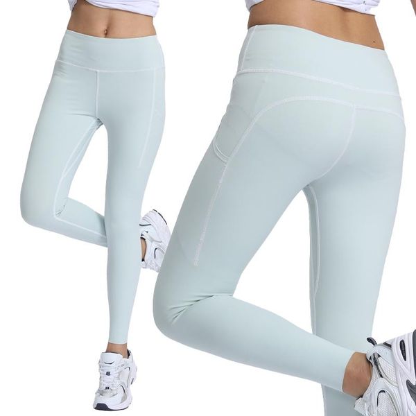 

pockets yoga trousers tight bulift leggings high waist gym tummy control sweatpants seamless compression fitness pants running, Black;blue