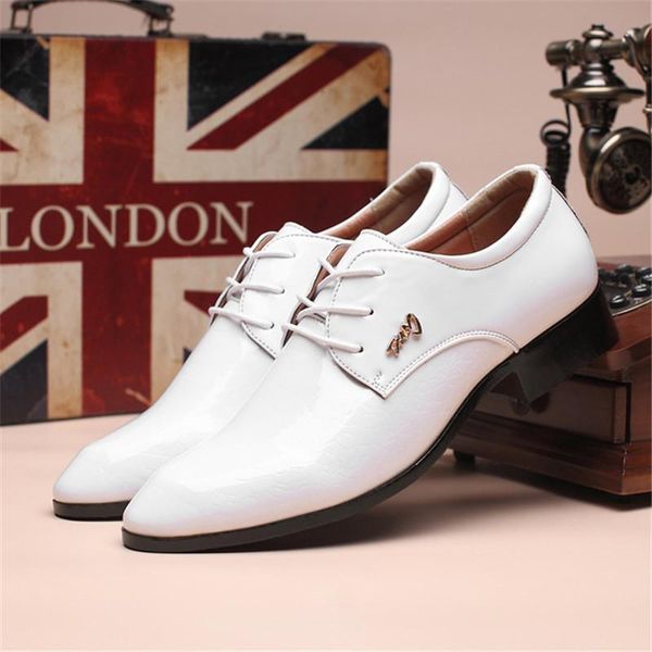 

business men's dress shoes fashion leather men brands wedding oxford f formal footwear spike velvet loafer, Black