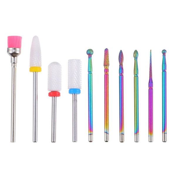 

nail art kits 1 set/10pcs creative cuticle drill head manicure metal grinding