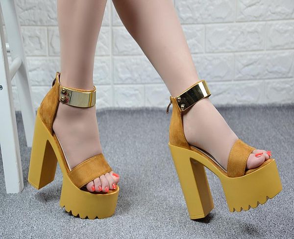 

dress shoes 2021 summer 14cm super high heel womens sandals crude heels simple elegant wild female shoe, Black