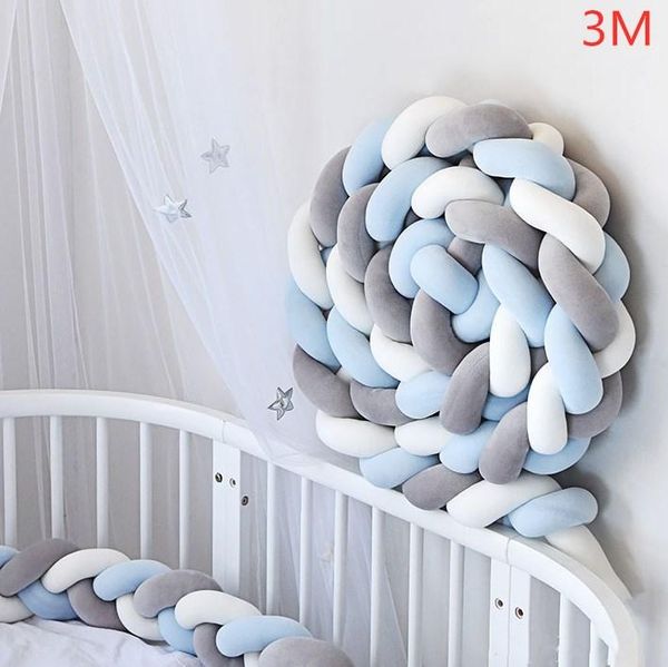 

bedding sets baby cushion pillow knot braid crib fence bassinet protector crash pad born toddler cot playpen rail