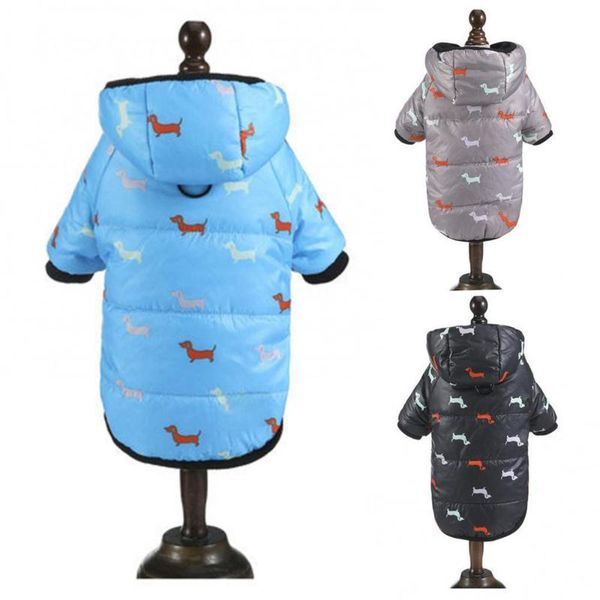

dog apparel winter hoodie for small dogs warm pet clothes sweatshirt teddy hooded padded coat puppy cartoon pattern waterproof