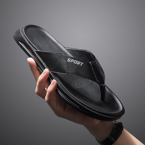 

slippers men's slippers summer wear fashion korean version casual sandals beach clip foot personality comfortable straight line men ydu, Black
