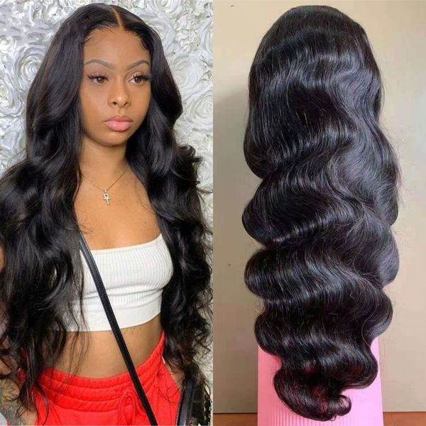 

13x4x1 t part lace front wigs 130% remy brazilian body wave human hair wig pre plucked with baby hair, Black;brown