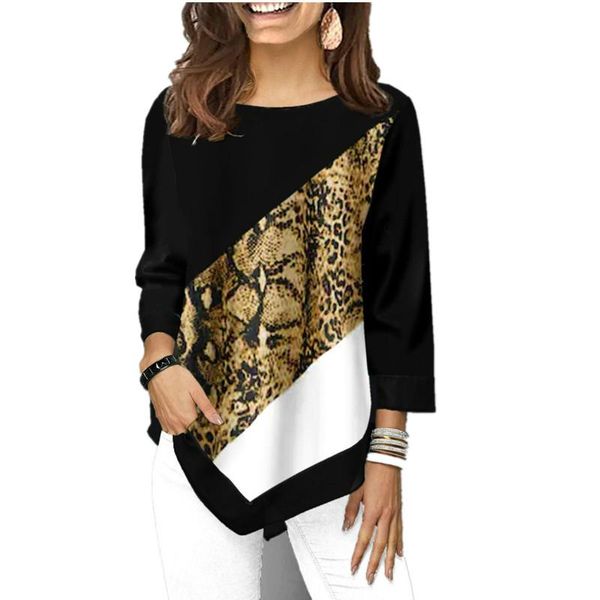 

women's t-shirt ba spring autumn t shirt printed stitching long sleeve ladies casual o-neck plus size xs-5xl graphic tee, White